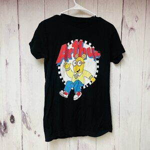 Arthur Shirt Size Small Black Logo Graphic Print Short Sleeve Tee